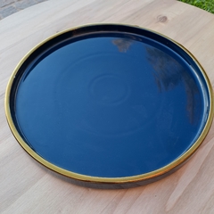 Bandeja Tapalta Color Azul Redonda Detalle 30cm