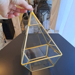 Nasser Piramide Dorado y Vidrio 23cm - kazaru