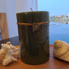 Velas Karpatos Verde Grande con Dije Corazón 10cm - comprar online