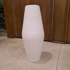 Jarron Geométrico Blanco grande 56cm