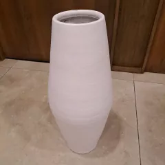 Jarron Geométrico Blanco grande 56cm - comprar online