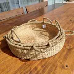 Bandeja con asas Seagrass Natural L 46cm - kazaru