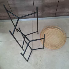 Set X2 Mesas nido Rock Fibras Naturales Base Hierro 57x40cm 69x50cm - comprar online