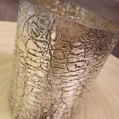 Portavela de Vidrio Plata Gastado - kazaru