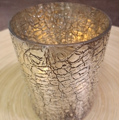 Portavela de Vidrio Plata Gastado - tienda online