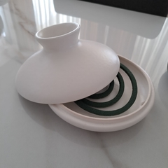 Porta espiral cerámica Chimenea blanco 17x10cm - comprar online