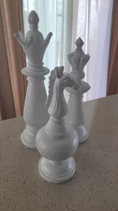 Set x3 Piezas de Ajedrez Blancas de cerámica - comprar online