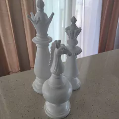 Set x3 Piezas de Ajedrez Blancas de cerámica