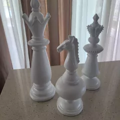 Set x3 Piezas de Ajedrez Blancas de cerámica en internet