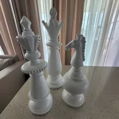 Set x3 Piezas de Ajedrez Blancas de cerámica - tienda online