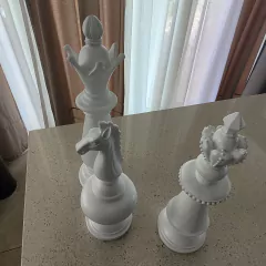 Set x3 Piezas de Ajedrez Blancas de cerámica en internet