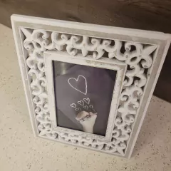 REMUAR Portarretrato marco tallado BLANCO 13x18cm - kazaru