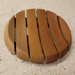 Jabonera de madera Sawoh palitos redonda D10cm - tienda online