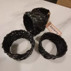 Servilletero Anillo Cool Rattan Negro - kazaru