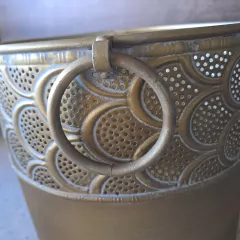 Portamaceta metálico color bronce chico 18cm - tienda online