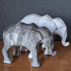 Elefante de cerámica simil marmol chico oscuro - comprar online