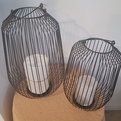 Portavela Fanal Alambre Negro 50cm mas Manija - kazaru