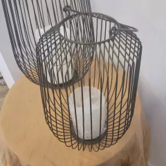 Portavela Fanal Alambre Negro 50cm mas Manija