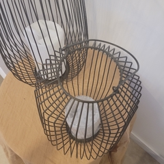Imagen de Portavela Fanal Alambre Negro 50cm mas Manija