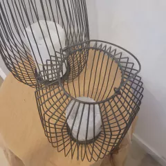 Portavela fanal alambre negro 40cm mas manija - kazaru