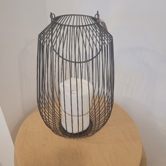Imagen de Portavela fanal alambre negro 40cm mas manija