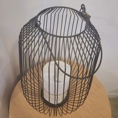 Portavela Fanal Alambre Negro 50cm mas Manija