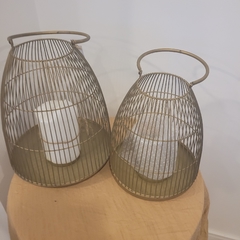 Portavela fanal alambre bronce 30cm mas manija - tienda online
