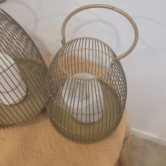 Portavela fanal alambre bronce 30cm mas manija en internet