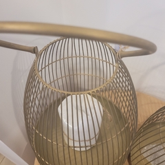 Portavela fanal alambre bronce 30cm mas manija
