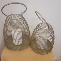 Portavela fanal alambre bronce 30cm mas manija - tienda online