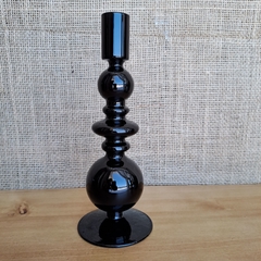 Dalma Candelabro vidrio negro 8x21cm - comprar online