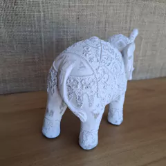 Elefante blanco de madera gastada 26cm - tienda online
