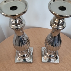 Imagen de CANDELABRO cerámica plateado 32cm