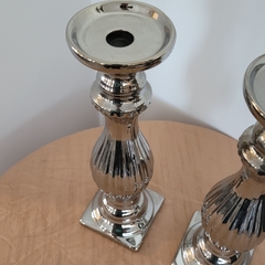 CANDELABRO cerámica plateado 32cm - tienda online