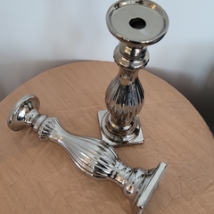 Imagen de CANDELABRO cerámica plateado 32cm