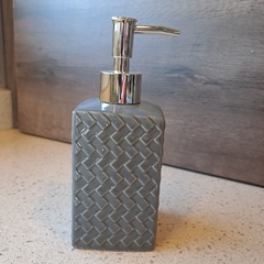 Dispenser Texturado Cerámica Gris 17cm - kazaru