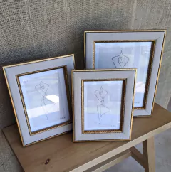 Velvet Portarretrato dorado y tela 15x20cm - tienda online