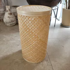 Cesto Moon Bambú natural grande con tapa 60cm - comprar online