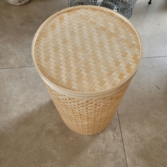 Cesto Moon Bambú natural grande con tapa 60cm - comprar online