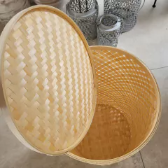 Cesto Moon Bambú natural grande con tapa 60cm - tienda online