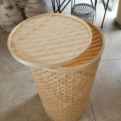 Cesto Moon Bambú natural grande con tapa 60cm en internet