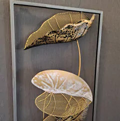 Friso decorativo adorno pared metal 3 hojas 61cm en internet
