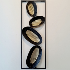Friso Ovalos Dorados y Negro 80x30cm - comprar online