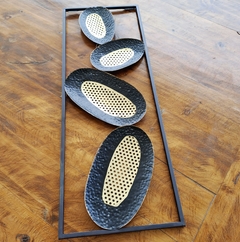 Imagen de Friso Ovalos Dorados y Negro 80x30cm