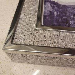 Imagen de Caja Portarretato entelado gris 13x18cm M144