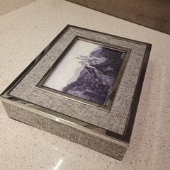 Caja Portarretato entelado gris 13x18cm M144 - kazaru