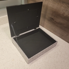 Caja Portarretato entelado gris 13x18cm M144