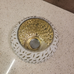 Portavela de Vidrio Blanco Esfera 15cm - tienda online