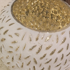 Portavela de Vidrio Blanco Esfera 15cm