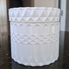 LOUIS Caramelera blanca brillante con tapa 9x8,5cm - kazaru
